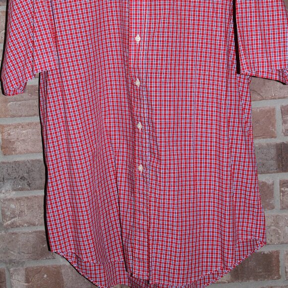 Ralph Lauren Shirt Men XL Blue Red White Blake Check Button Down Short Sleeve - Picture 2 of 5
